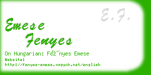 emese fenyes business card